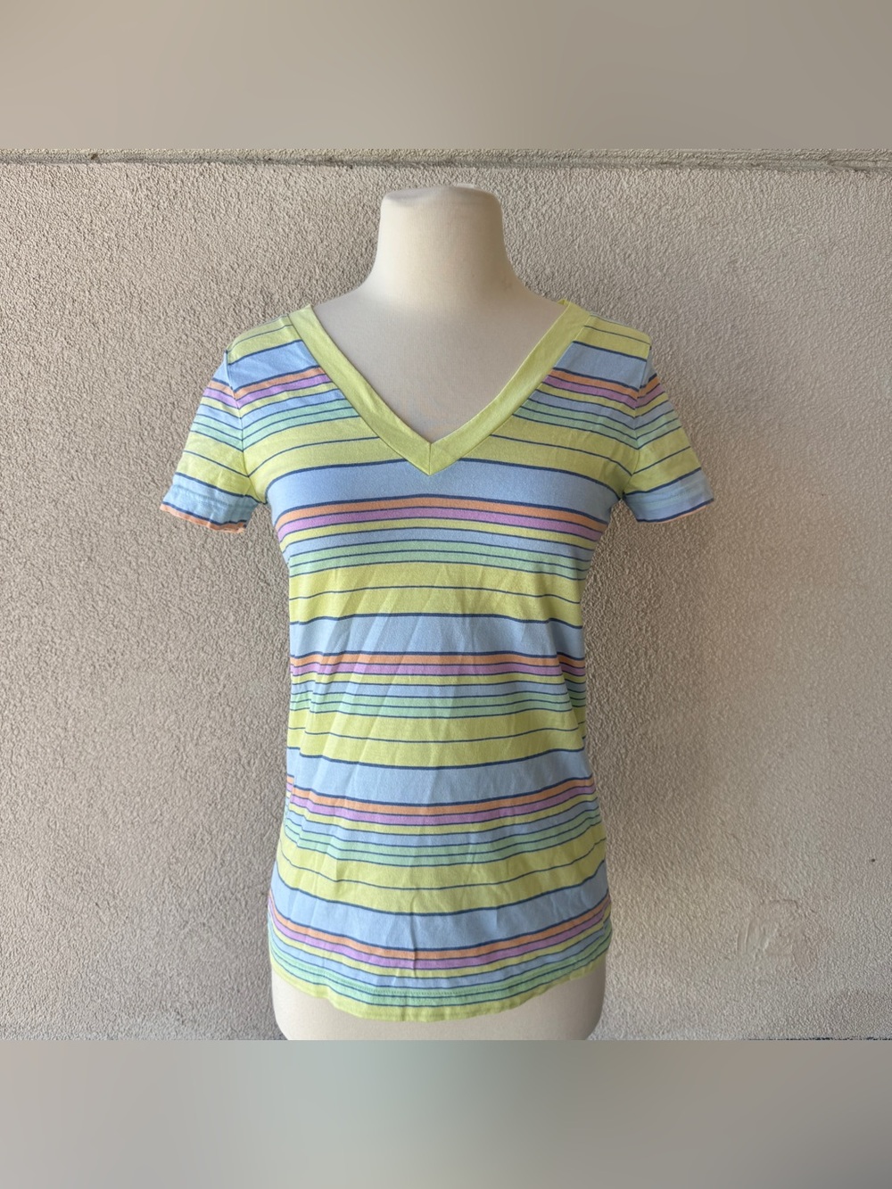 Y2K Stripped V-Neck T-Shirt